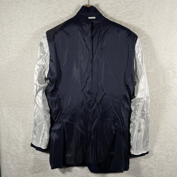 Joseph Abboud 100% Wool Reda Super 110's Sport Coat Blazer Blue 40L Textured - Picture 13 of 13